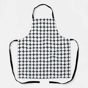 Delantal Símbolo matemático "Plus" blanco y negro corte de