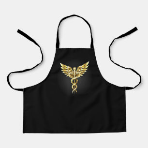 Delantal Símbolo poligonal de oro Caduceus