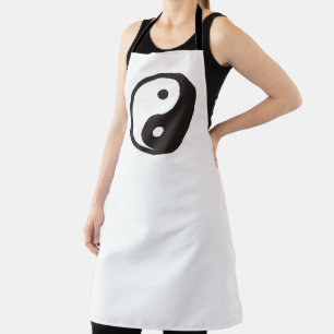 Delantal Símbolo Yin Yang - diseño de tatuajes sólidos