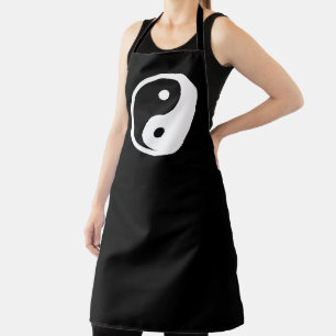 Delantal Símbolo Yin Yang - diseño de tatuajes sólidos 2