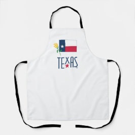 Delantal Símbolos de Texas, Bandera de Texas y vidrio rosa