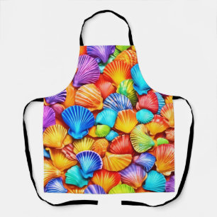 Delantal Simfonía de Conchas Marinas Vibrantes Arte