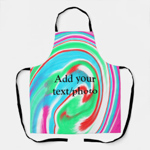 Delantal Simple acrylic pour marble add your text name cust