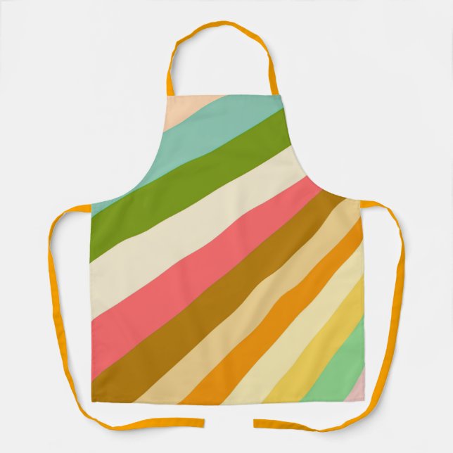 Delantal Simple Clásico Multi Color Raya (Anverso)