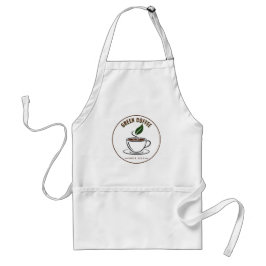 Delantal Simple Coffee Cup Logo with Leaf
