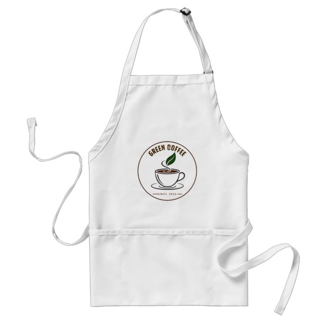 Delantal Simple Coffee Cup Logo with Leaf (Frente)