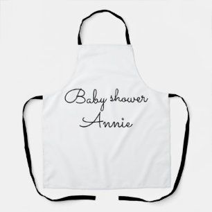 Delantal simple minimal agrega tu nombre texto baby shower