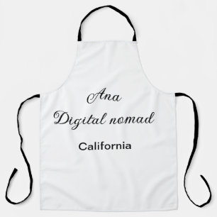 Delantal Simple minimal añade tu nombre texto lugar califor