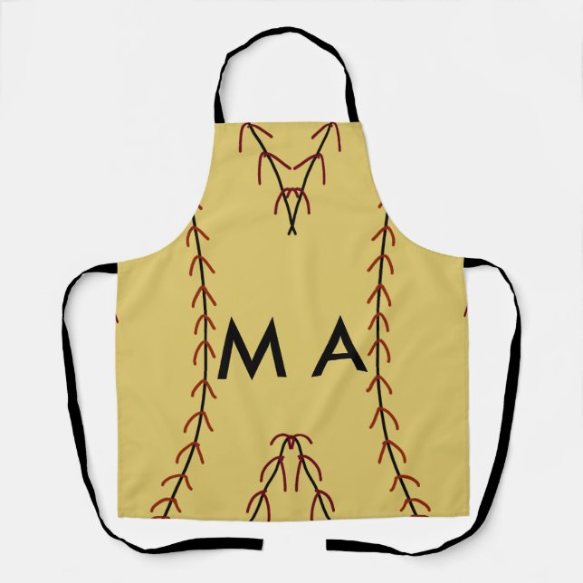 Delantal Simple monogram add your name letter man minimal t (Anverso)
