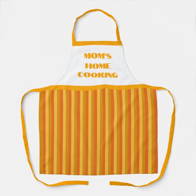 Delantal Simple Naranja Stripe Apron de cocina casera de ma (Anverso)