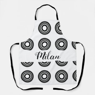 Delantal simple personalizado BLACK mandala monograma añada