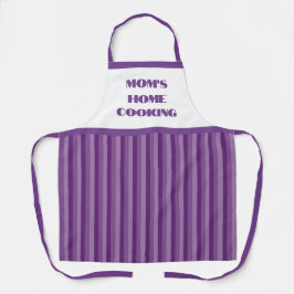 Delantal Simple raya morada Apron de cocina casera de mamá