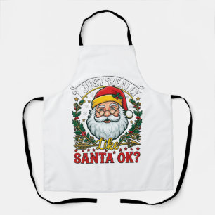 Delantal Simplemente Me Gusta Santa Ok Navidad Claus Acebo