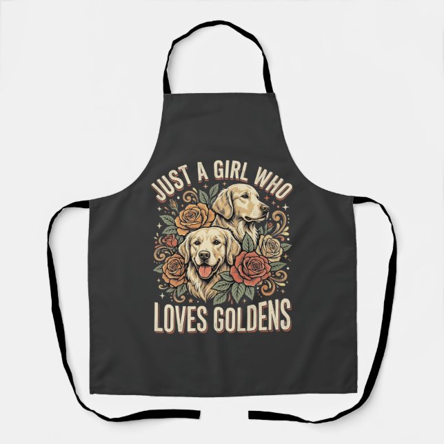 Delantal Simplemente una chica que ama a los Goldens (Anverso)