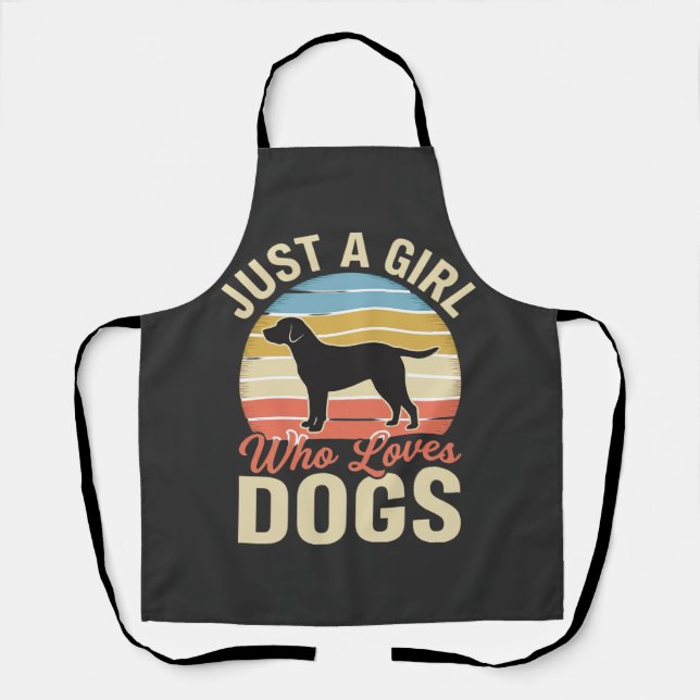 Delantal Simplemente una chica que ama a los perros amante  (Anverso)