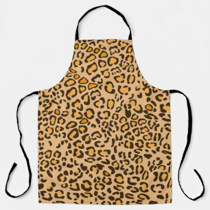Delantal sin costuras de piel de animal leopardo a