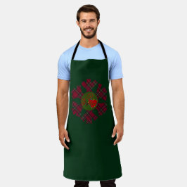 Delantal Single Plaid Snowflake Apron