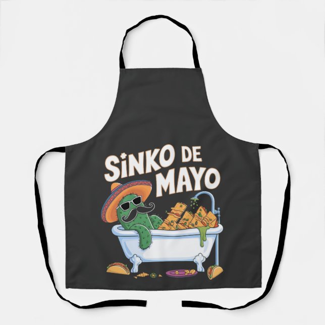 Delantal Sinko de Mayo Cinco De Mayo Cactus Funny (Anverso)