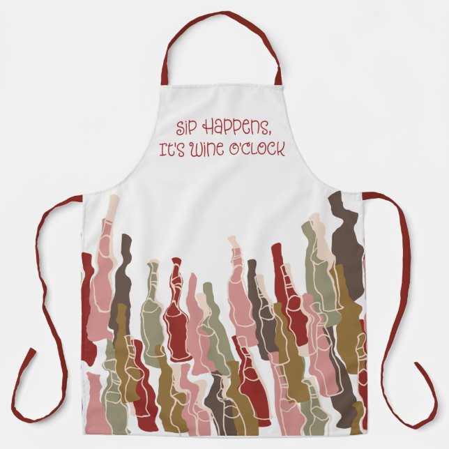 Delantal Sip Happens Apron - Amantes del Vino | Mediana y g (Anverso)