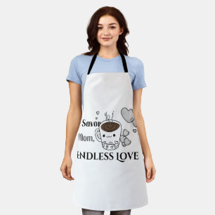 Delantal Sip Savor Mom Endless Love Apron, Regalo de Día de