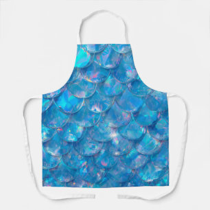 Delantal Sirena Brillante Estampado Azul