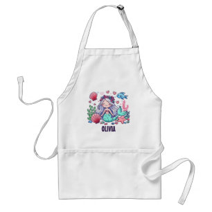 Delantal Sirena de dibujos animados linda personalizada 