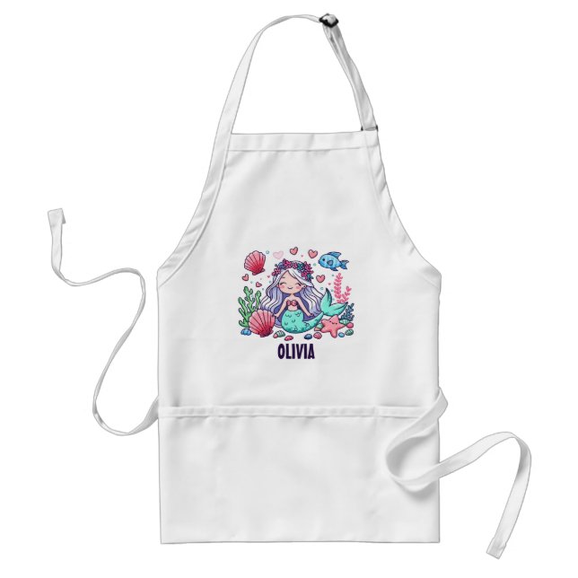 Delantal Sirena de dibujos animados linda personalizada  (Frente)