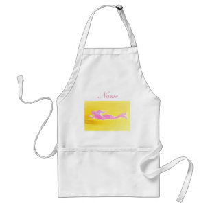 Delantal sirena submarina rosa personalizada