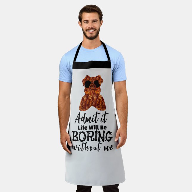 Delantal Sizzling Bacon Apron: Humor del chef Personalizabl (Gastado)