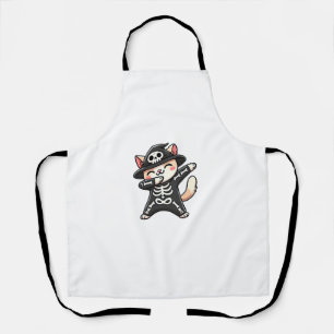 Delantal Skeleton Cat Halloween Niños gatos adorables