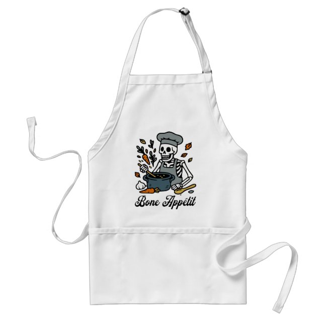 Delantal Skeleton Chef Halloween - Gracioso Regalo para Cae (Frente)