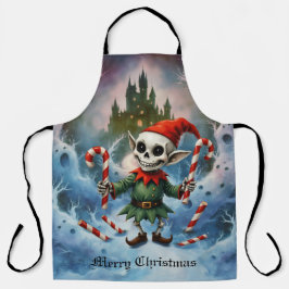 Delantal Skeleton Christmas Elf – Creepy Cute Dark Holiday 