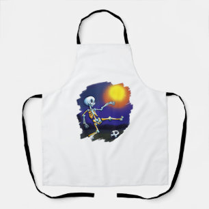 Delantal Skeleton juega fútbol divertida en el fútbol de Ha