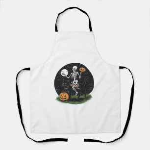 Delantal Skeleton Montando Calabaza divertida Halloween con