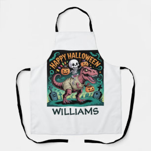 Delantal Skeleton sobre la momia T-Rex - Famoso Dino Rider