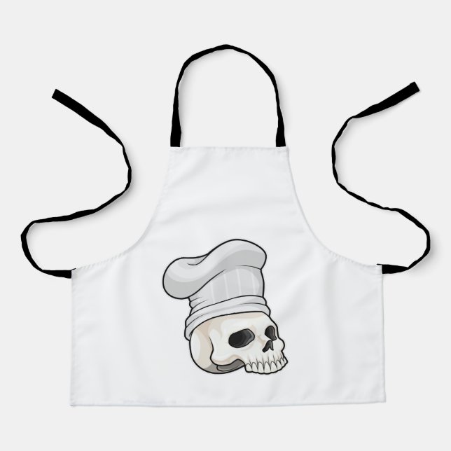 Delantal Skull as Cook with Chef hat (Anverso)
