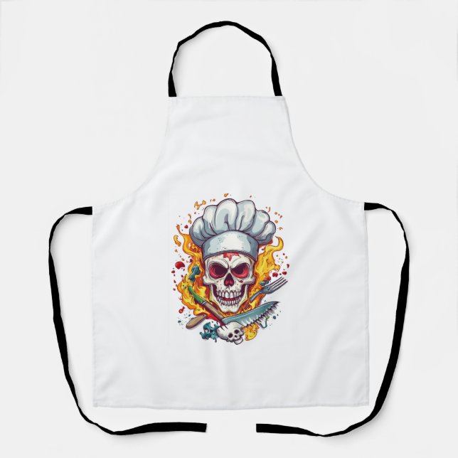 Delantal Skull Chef Madness � Funny Cooking Skeleton (Anverso)