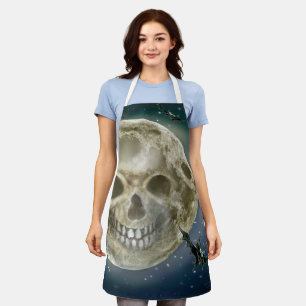 Delantal Skull Moon Halloween Apron