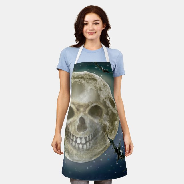 Delantal Skull Moon Halloween Apron (Gastado)
