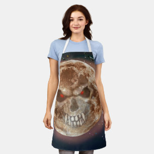 Delantal Skull Moon Halloween Apron