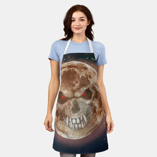 Delantal Skull Moon Halloween Apron (Gastado)
