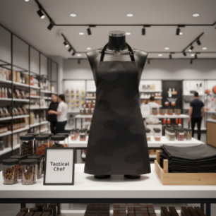 Delantal Sleek Camo Deep Black Dark Charcoal Tonos modernos