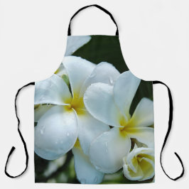 Delantal Sleek elegance: the white frangipani flower