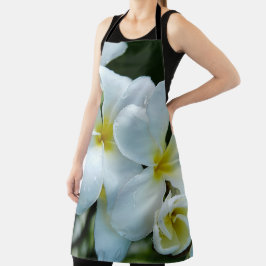 Delantal Sleek elegance: the white frangipani flower