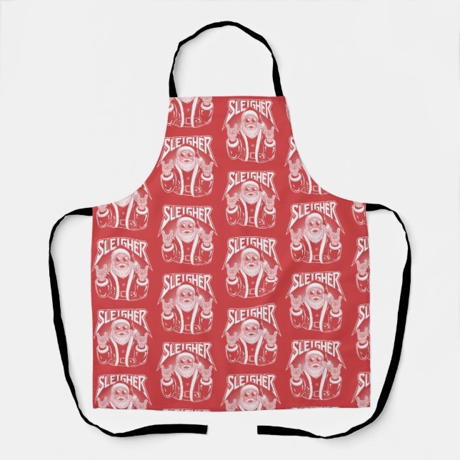 Delantal Sleigher Santa Claus Funny Metal Christmas Rock  (Anverso)