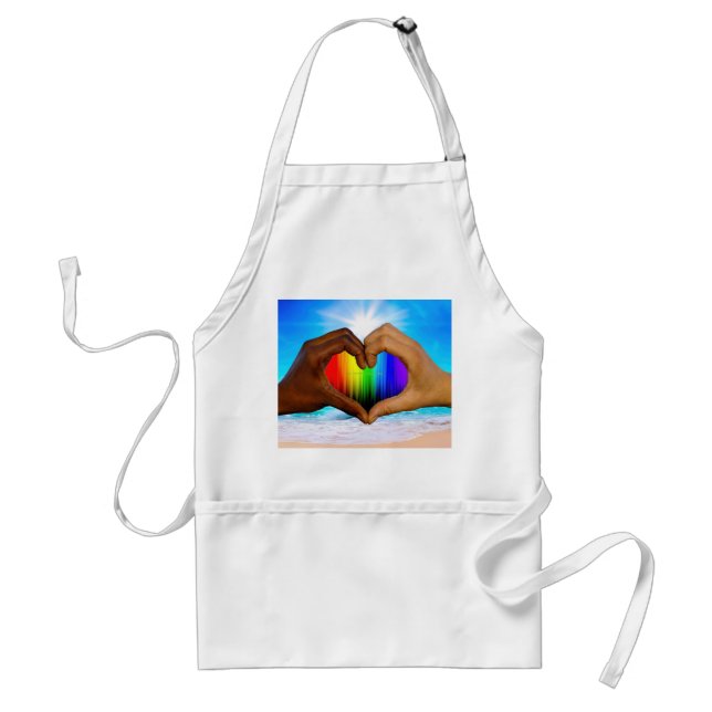 Delantal SlipperyJoe es un hombre interracial de dos manos. (Frente)