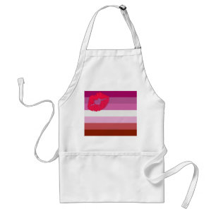 Delantal SlipperyJoe lápiz labial bandera de orgullo lésbic