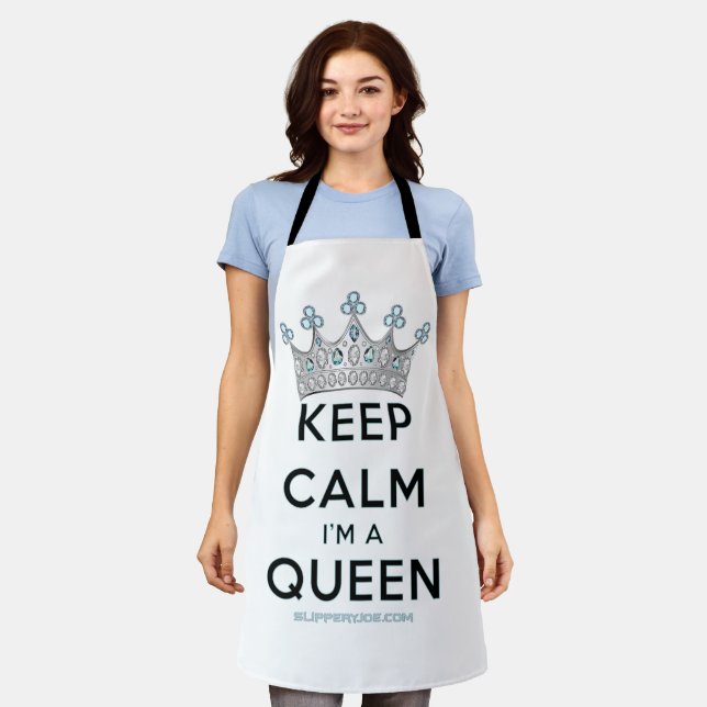 Delantal SlipperyJoe's Keep Calm Queen Royal Crown jewels a (Gastado)