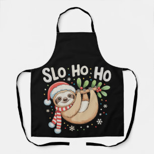 Delantal Slo Ho Ho Feliz Navidad Perezoso Slothmas Navidad