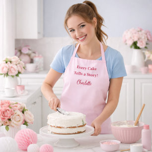 Delantal Slogan de escritura rosa del chef pastelero